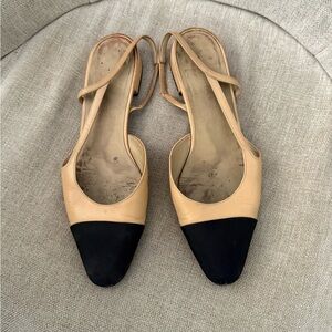 Chanel Two-Tone Slingback Flats